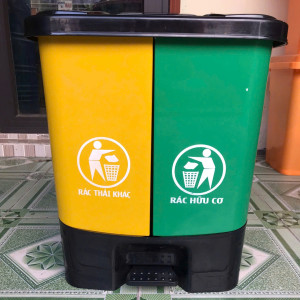 THÙNG RÁC ĐẠP CHÂN 2 NGĂN 40 LÍT thumb