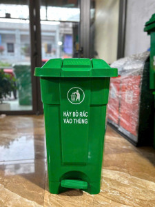 Thùng rác nhựa 70 lít có bàn đạp mở nắp. thumb